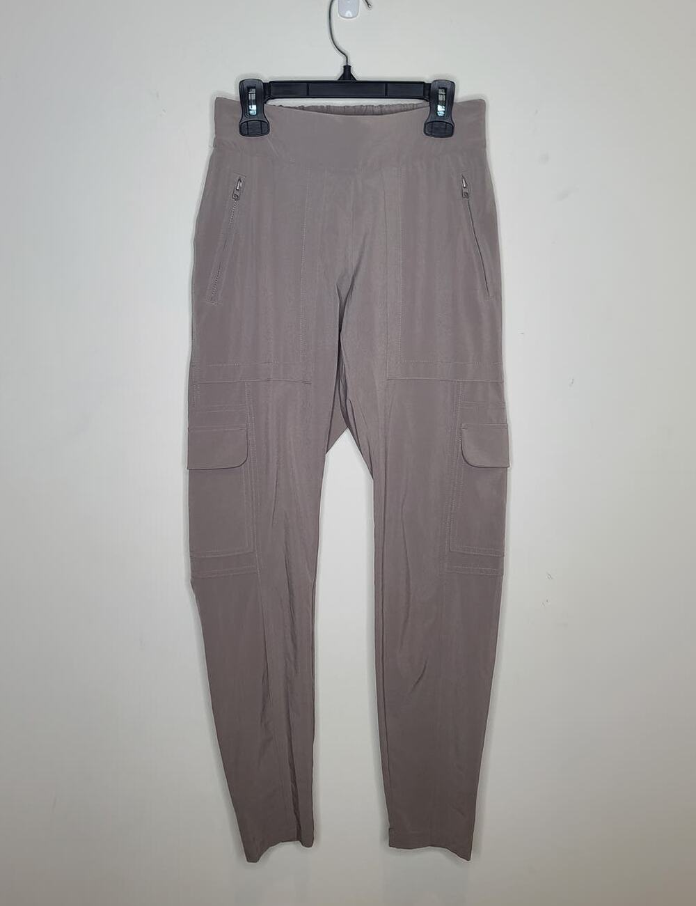 Athleta taupe cargo pants with front zipper pockets and knee cargo pockets - 0